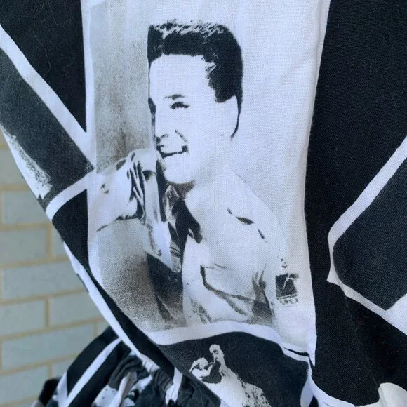 Vintage 1980’s The King Elvis Presley Photoprint Cotton Custom DRESS 1950s Style